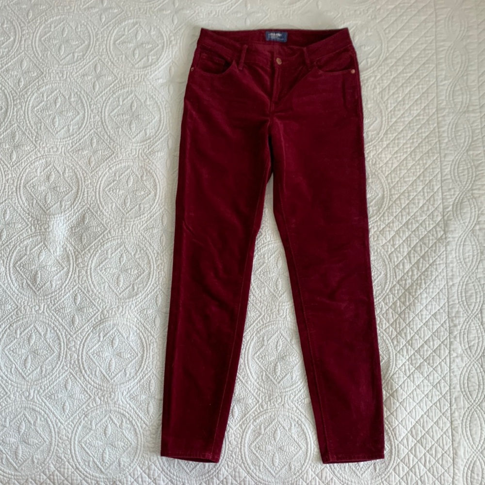 Velvet maroon skinny jeans